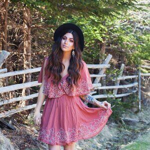 Free People Terracotta Wrap Dress